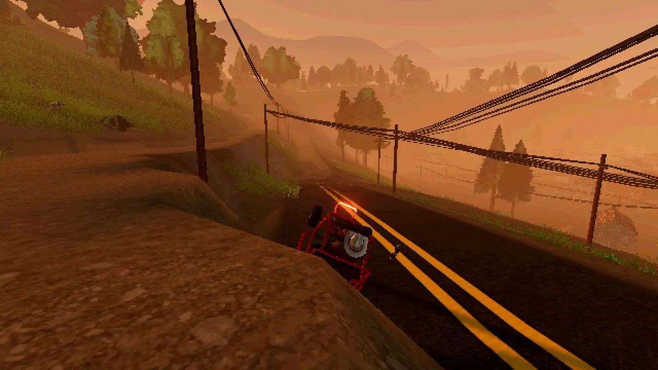 A stolen go-kart leaving the road