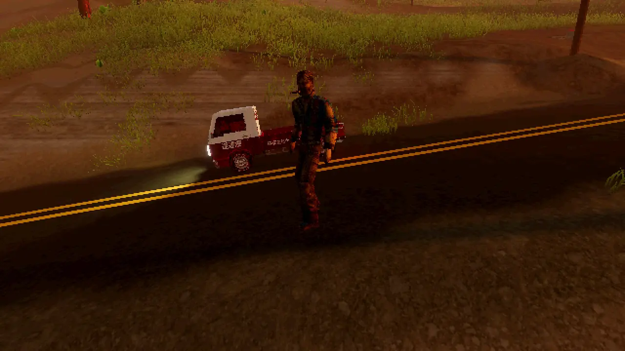 Randy walking off from his kei truck